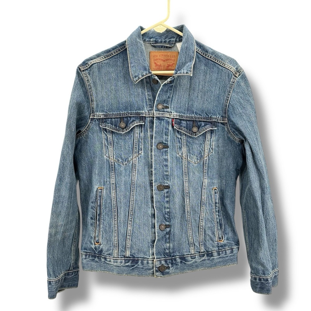 Levi's Blue Denim Trucker Jacket Mens M‎ Classic Fit 100% Cotton Americana Y2K